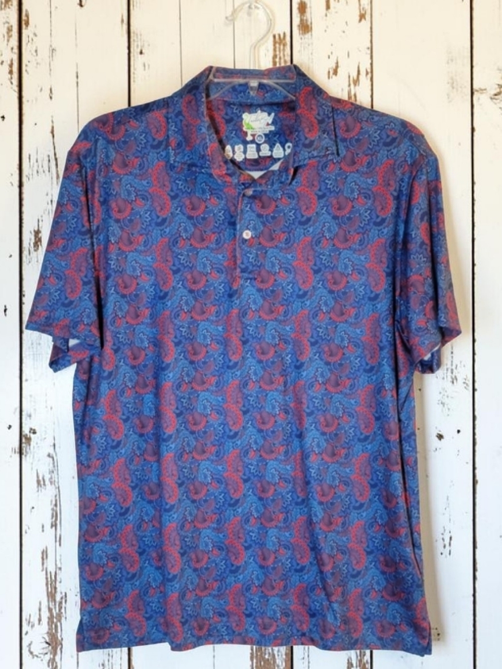 Tailorbyrd Size-XL Men's Vibrant Blue and Red Polo Shirt